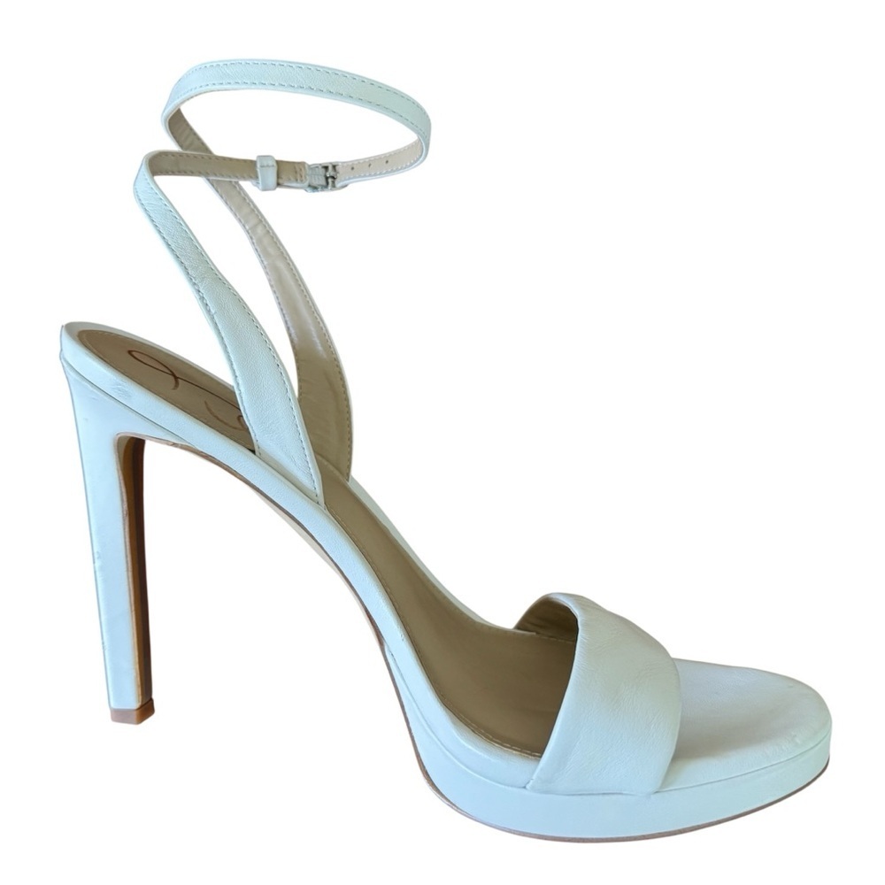 Sam Edelman Jade Ankle Strap Heel Sandals in White NEW Size 10